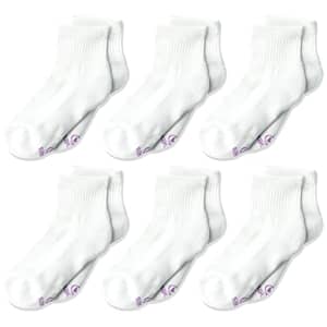 Hanes Ultimate girls 6-pair Pack Ankle fashion liner socks, White, Medium US for $9