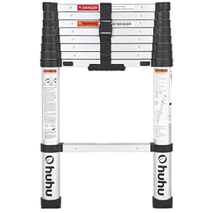 Ohuhu 8.5 FT Aluminum Telescoping Ladder, One-Button Retraction Heavy Duty Extension Ladder for for $100
