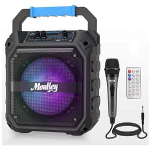 Moukey 6.5" Portable Karaoke Machine with Wired Mic for $35