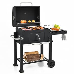 Giantex 24 inch Charcoal Grill with Folding Side Table, Large Grilling Area, Built-in Thermometer, for $160