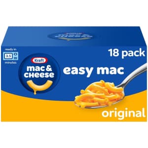 Kraft Easy Mac Macaroni and Cheese Single Serve Pouches 18-Pack for $6.63 via Subscribe & Save