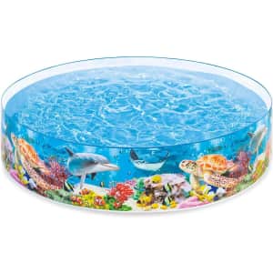 Intex Deep Sea Blue 8-Foot x 18" SnapSet Above Ground Swimming Pool for $26