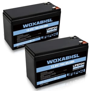 12V 7Ah Lithium Battery 2-Pack for $45