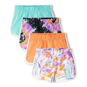 The Children's Place Girls' Pull On Everyday Shorts 4 Pack, Multi, Medium for $16
