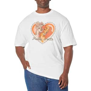 Disney Big & Tall Lady and The Tramp Vintage Valentine Men's Tops Short Sleeve Tee Shirt, White, for $7 Disney Big & Tall Lady and The Tramp Vintage Valentine Men's Tops Short Sleeve Tee Shirt, White, for $7