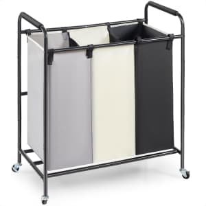 Vevor 3-Section Laundry Basket with Wheels for $14