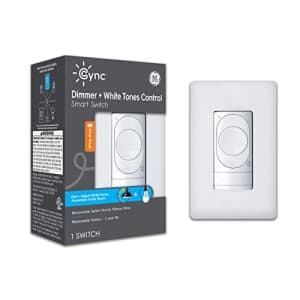 GE CYNC Smart Dimmer Light Switch, Wire-Free, Dimmer + White Tones Control, Bluetooth and Wi-Fi for $25