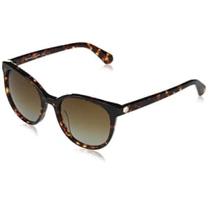 Kate Spade New York Women's Melanie/S Oval Sunglasses, Dark Havana/Polarized Brown Gradient, 52mm, for $70