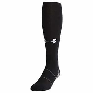 Under Armour Adult Team Over-The-Calf Socks, 1-Pair, Black/White, X-Large for $17