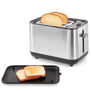 Dash SmartStore 2-Slice Wide-Slot Stainless Steel Toaster with Storage Lid - for Bagels, Specialty for $40