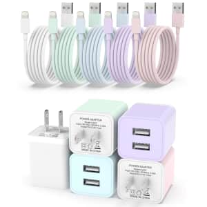 iGenJun Lightning Cable and Wall Charger 5-Pack for $17