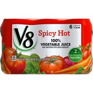 V8 Spicy Hot 11.5-oz. Vegetable Juice Can 24-Pack for $12 via Sub. & Save V8 Spicy Hot 11.5-oz. Vegetable Juice Can 24-Pack for $12 via Sub. & Save