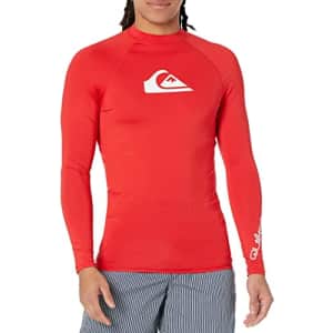Quiksilver Men's Standard All Time Long Sleeve Rashguard UPF 50 Sun Protection Surf Shirt, Quik for $21