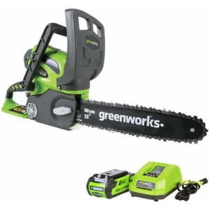 Greenworks 12" 40V Cordless Chainsaw w/ Battery and Charger for $98