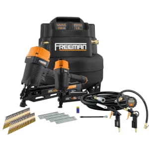 Freeman 6-Gallon Air Compressor Bundle w/ 2 Nailers for $179 Freeman 6-Gallon Air Compressor Bundle w/ 2 Nailers for $179