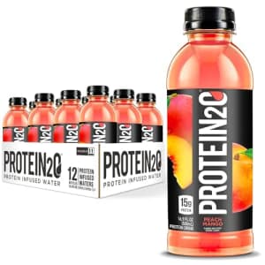 Protein2o 15g Whey Protein Infused Water, Peach Mango, 16.9 Oz Bottle (Pack of 12) for $21