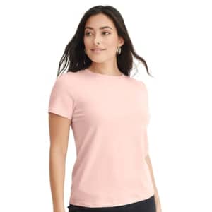 Jockey Women's Activewear Cotton Stretch Tee, Coral Mist, L for $10