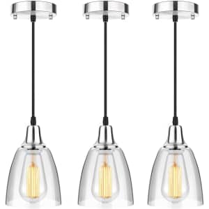 Brightever Glass Pendant Lights 3-Pack for $34 Brightever Glass Pendant Lights 3-Pack for $34
