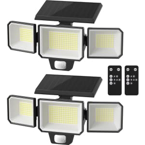 Cinoton Solar Wall Lights with Remote Control 2-Pack for $18