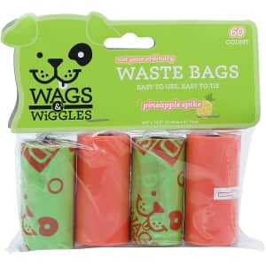 Wags & Wiggles Large Scented Dog Waste Bags 60-Count for $2 Wags & Wiggles Large Scented Dog Waste Bags 60-Count for $2