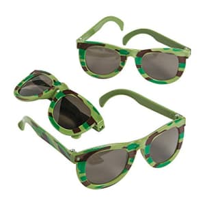 Fun Express Camo Army Kids Sunglasses (Bulk set of 12) Party Supplies for $19