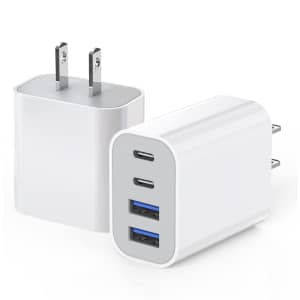 40W 4-Port USB-C Wall Charger 4-Pack for $10