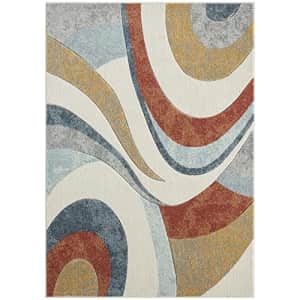 Home Dynamix Tribeca Slade Contemporary Abstract Area Rug, Blue/Rust, 5'2"x7'2" for $165