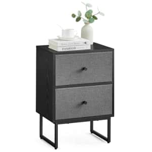 VASAGLE Nightstand, Bedside Table Small Dresser with Removable Fabric Drawers, End Table Side for $30