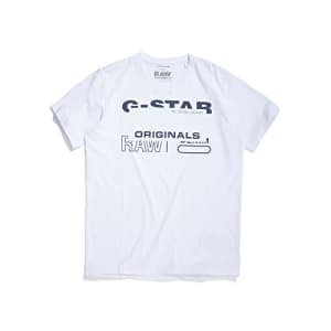 G-Star Raw Men's Premium Graphic T-Shirt, Block: White, XL for $52