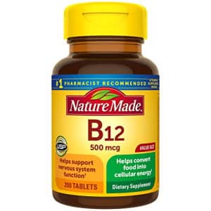 Nature Made Vitamin B12 500 mcg Tablets, 200 Count for Metabolic Health (Packaging May Vary) for $15