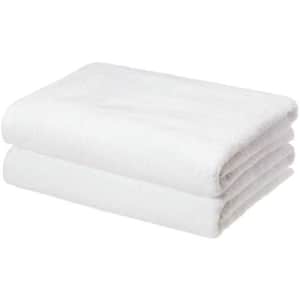 Amazon Basics - 2 Piece Quick-Dry Oversize Bath Towel, 100% Cotton, White, 54" x 30" for $15 Amazon Basics - 2 Piece Quick-Dry Oversize Bath Towel, 100% Cotton, White, 54" x 30" for $15