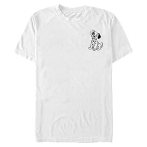 Disney Big 101 Dalmations Patch Line Men's Tops Short Sleeve Tee Shirt, White, 4X-Large Tall for $8