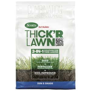 Scotts Turf Builder Thicker Sun & Shade Grass Seed 40-lb. Bag for $37 Scotts Turf Builder Thicker Sun & Shade Grass Seed 40-lb. Bag for $37