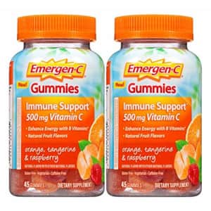 Emergen-c Gummies Immune Support 500 mg vitamin C, Orange Tangerine & Raspberry, 45 Gummies (Pack for $18