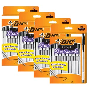Bic Cristal Xtra Smooth 10-Count Ballpoint Pen 4-Pack for $5