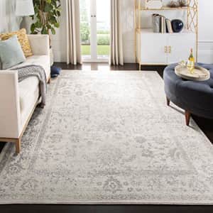 SAFAVIEH Adirondack Collection Accent Rug - 3' x 5', Ivory & Silver, Oriental Distressed Design, for $25