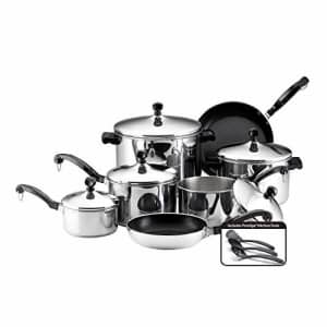 Farberware 50049 Classic Stainless Steel Cookware Pots and Pans Set, 15-Piece for $144