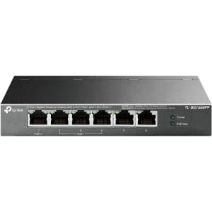 TP-Link TL-SG1006PP | 5 Port PoE Switch | 3 PoE+ and 1 PoE++ Ports @64W, w/ 2 Uplink Gigabit Ports for $80