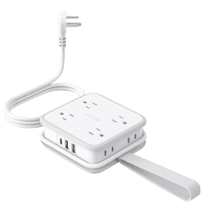 Ntonpower Multiple Outlet Flat Plug Power Strip for $10