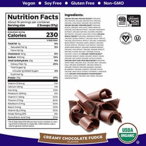 Orgain Organic Plant Based Meal Replacement Powder, Creamy Chocolate Fudge - 20g Protein, Vegan, for $38