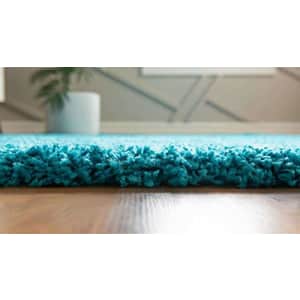 Unique Loom Solo Solid Shag Collection Modern Plush Turquoise Area Rug (3' 3 x 5' 3) for $30 Unique Loom Solo Solid Shag Collection Modern Plush Turquoise Area Rug (3' 3 x 5' 3) for $30