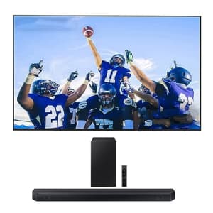 SAMSUNG QN65S90CAFXZA 65 Inch 4K OLED Smart TV with AI Upscaling with a HW-Q600B 3.1.2ch Soundbar for $1,962 SAMSUNG QN65S90CAFXZA 65 Inch 4K OLED Smart TV with AI Upscaling with a HW-Q600B 3.1.2ch Soundbar for $1,962
