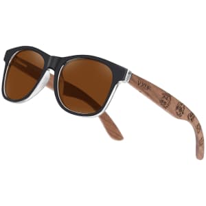 Unisex Wooden Polycarbonate Polarized Sunglasses for $9