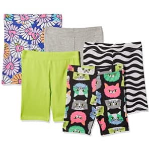 Amazon Essentials Toddler Girls' Midi Bike Shorts (Previously Spotted Zebra), Pack of 5, for $19