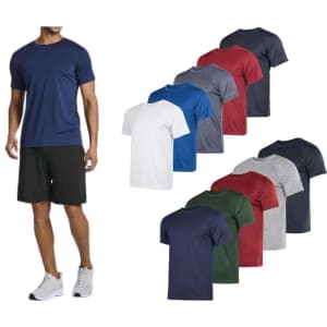 Men's Dry-Fit Active T-Shirt 5-Pack for $28