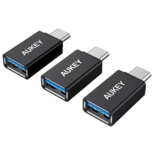 Aukey USB 3.0 A to C Adapter 6-Pack for $15