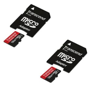Transcend Samsung SM-T550 Tablet Memory Card 2 x 128GB microSDHC Memory Card with SD Adapter for $32