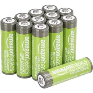 Amazon Basics AA Rechargeable Batteries 12-Pack for $13
