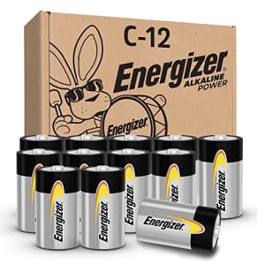 Energizer C Batteries, C Cell Long-Lasting Alkaline Power Batteries (12 Pack) for $18