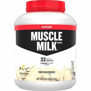 Muscle Milk Genuine Protein Powder, Vanilla Crme, 32g Protein, 4.94 Pound, 32 Servings for $39